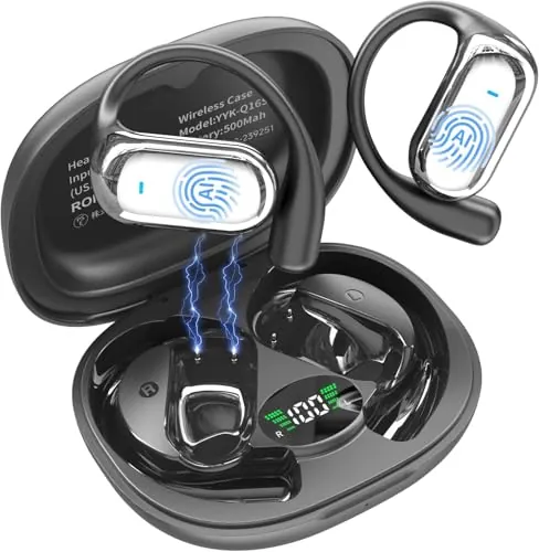 AI Auriculares Traductor en Tiempo Real, 3en1 Traductor Instantaneo de Voz 199 Idiomas, 80H Cascos Inalambricos con 4 Mic ENC, Bluetooth 6.1,IPX7 Impermeable para Viajes, Reuniones y Aprendizaje Negro