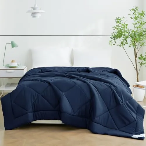 WAVVE Edredón Ligero,155x220cm,Cama 90,Azúl | Relleno Nórdico de Fibra Hueca, Suave y Transpirable, Ideal para Primavera, Verano y Otoño