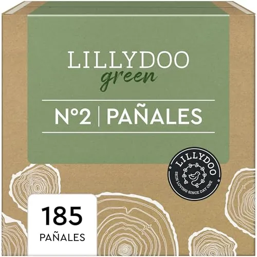 Pañales LILLYDOO green con un impacto ambiental reducido, talla 2 (4-8 kg), 185 unidades