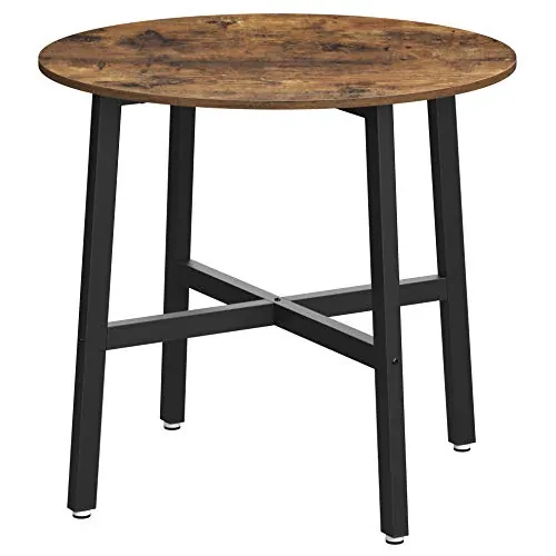 VASAGLE Mesa de Comedor, Mesa de Cocina Redonda, 80 x 80 x 75 cm