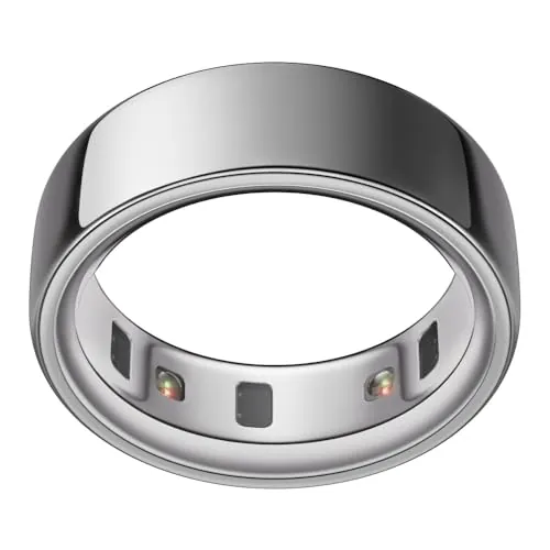 OURA Ring 4 Anillo Inteligente - Silver - Talla 8 | Averigua tu Talla con el Kit de Tallaje Ring 4 | Monitoriza el sueño, la FC, el estrés y más - hasta 8 días de autonomía