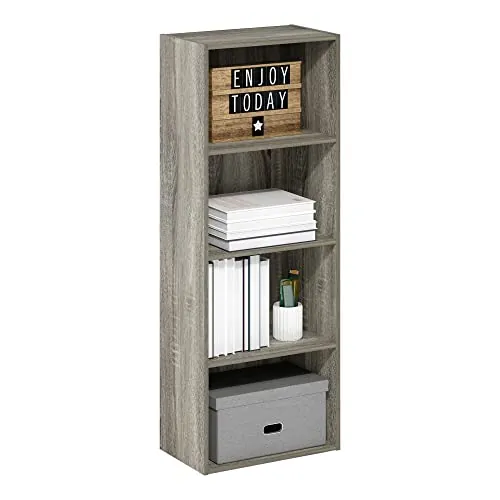 Furinno Luder Estantería Abierta Librería de 4 Niveles, Roble Francés