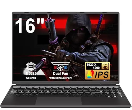 Ordenador Portátil 16 Pulgadas Celeron N5095 Up to 2.9Ghz Portátil Win 11