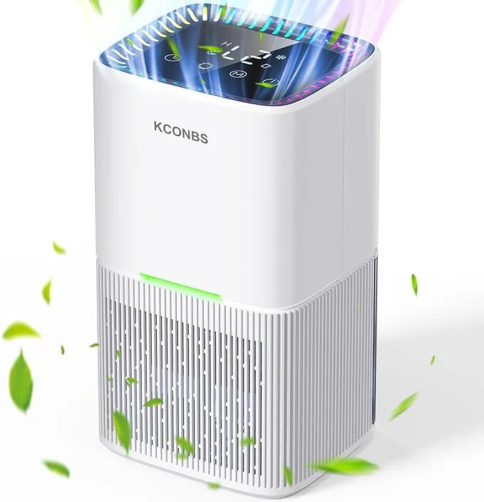 Deshumidificador 1800ML, Deshumidificadores de Humedad Eléctrico, Deshumidificador con Pantalla LED y Luces de 7 Colores, Apagado Automático, Temporizador de 24H,615 ml/día, para Baños y Dormitorio