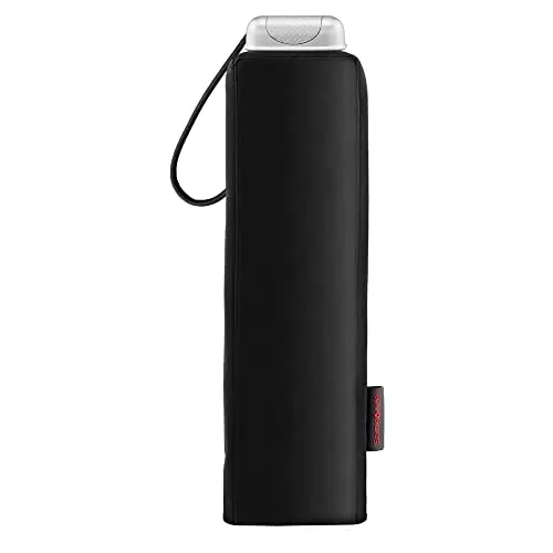 Samsonite Alu Drop S - 3 Sección Mini paraguas planas, 23 cm, negro