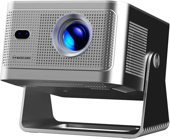 Magcubic Proyector Cine en Casa 4K HY350GT, Full HD 1080P, 650 ANSI, Enfoque Automático y Corrección Trapezoidal Automática, Altavoz 15W Dolby Audio, WiFi 5,Bluetooth 5.1, Proyector Portátil con 180°