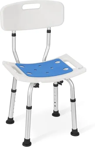 Careboda Silla Ducha, 6 Alturas, Montaje sin Herramientas, Aluminio