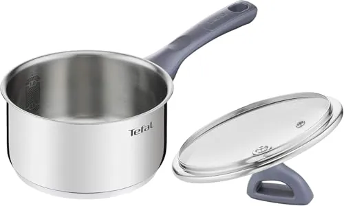 Tefal Daily Cook - Cazo de 18 cm + Tapa, Apto inducción, sin antiadherente, capacidad de 2,1L, base reforzada, apto lavavajillas y horno, acero inoxidable