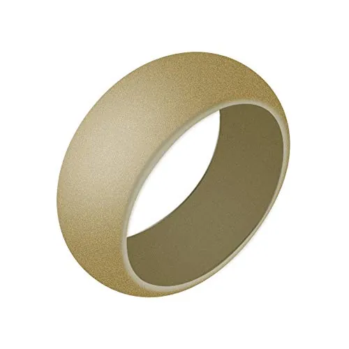 Boolavard anillo de bodas de silicona para hombres y mujeres asequible banda de goma de silicona, paquete de 7, 5 paquetes y singles - blanco, gris, plata, azul (Bronce, 11-20.70mm)