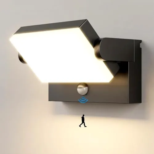 Kingwen Aplique Exterior con Sensor Movimiento,40W 3000lm,360°,IP65
