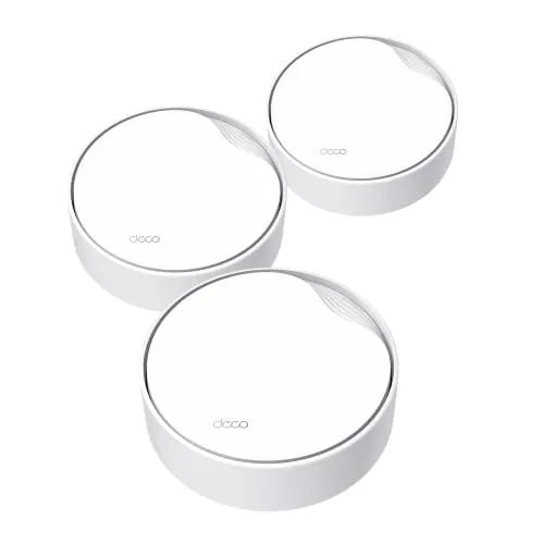 TP-Link Deco X50-PoE(3-Pack)- AX3000 Dual Band Wi-Fi 6 Mesh, Soporta alimentación PoE y DC, Puerto 2.5Gbps, Alcance hasta 600m², WPA3, Ideal para Casas Grandes