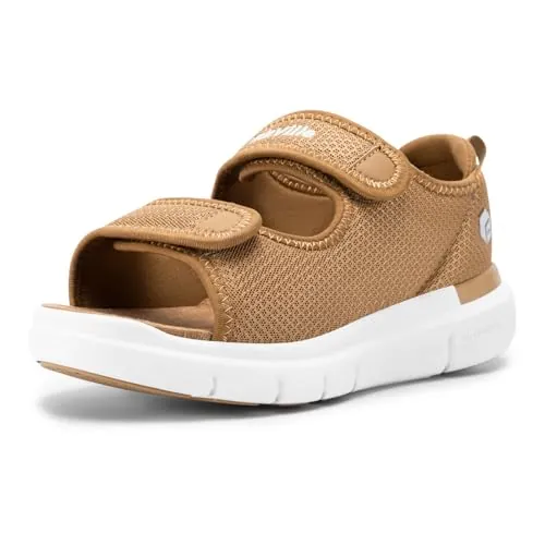 FitVille Sandalias para Diabéticos Mujer Ancho Zapatos Ortopédicos Cierre con Hebilla Sandalias de Rehabilitación con Abertura para Pies Hinchados Beige 37 EU Ancho
