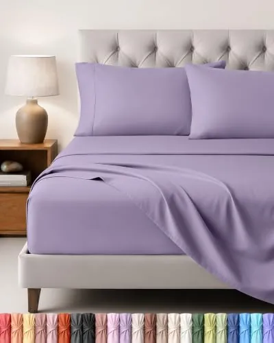 Utopia Bedding Juego de Sabanas 4 Piezas, 150x200cm, Lavanda