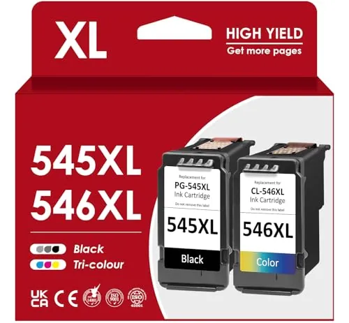 545 546 XL Cartuchos de Impresora, PG-545XL CL-546XL compatibles con Cartuchos de Impresora Originales Canon 545 546 XL Multipack para Pixma TS3400 TS3100 TS3150 TR4500 TR4551 MG2500 MG2550s MX495