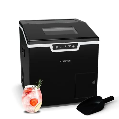 Klarstein Icefestival Cube máquina de hielo - 20kg/24h, 400 w, hielo rallado y cubitos, depósito 1.9l, panel led, autolimpieza, para bares, eventos y casa, negro