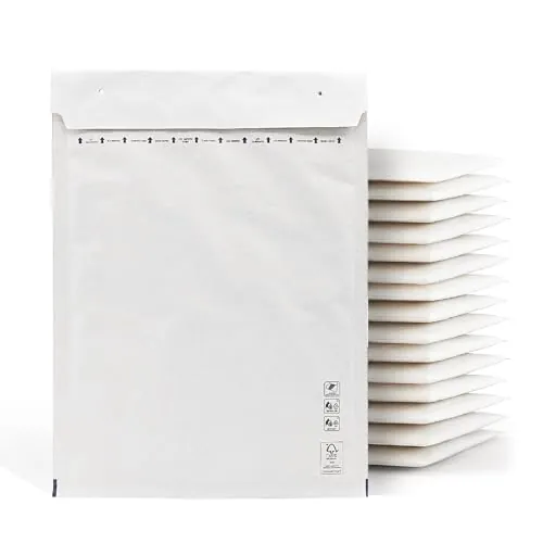 Sobres Acolchados, Sobre Acolchado para Envios, Sobres Burbujas color Blanco, Bolsas para Envíos de Paquetes en Varios Tamaños, Sobres de Envio Pástico Burbujas · m-office (100x165mm, 100uds)
