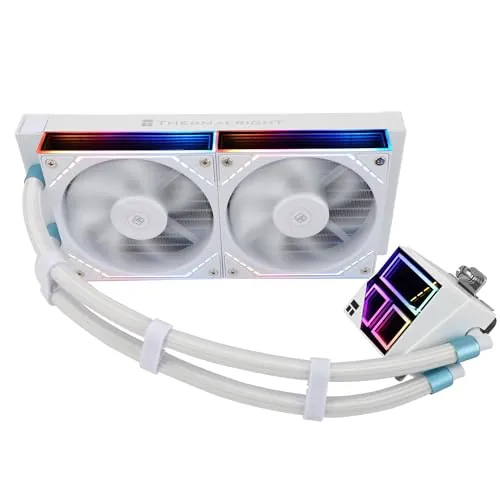 Thermalright Frozen Infinity 240 WHITE - Ventilador de CPU doble PWM con 2000 rpm, enfriador de CPU Aio para AM4/AM5 e Intel LGA115X/2011/1700/1851, Infinity Mirror
