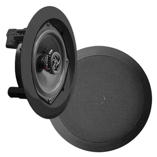 Pyle Altavoces empotrables, Pared, Techo, 6.5”, 200W, Dos vias, Tweeter de polimero de 1/2”, 70Hz-20kHz