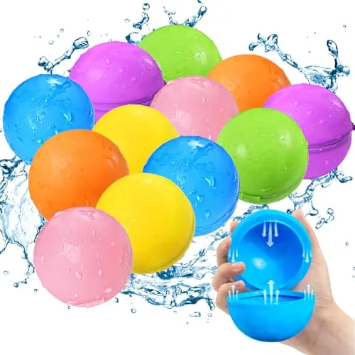 12 Pcs Globos de Agua Reutilizables para niños, Juguetes acuáticos de Verano para niños y niñas, Juguetes de Playa para Piscina para Fiesta de Verano