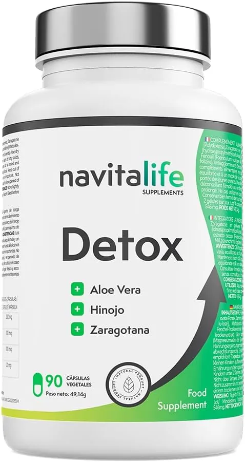 Detox depurativo aloe vera cápsulas. Elimina toxinas, pierde volumen, limpieza colon, capsulas de alta biodisponibilidad. Mejora la digestión.