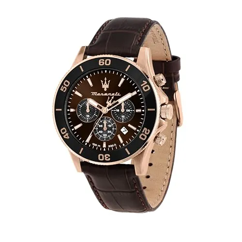 Maserati Reloj de Hombre Limited Edition, Cronógrafo, Analógico, Correa de Piel, Resistente al Agua, Colección Competition - R8871600001