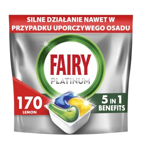 Fairy Platinum Cápsulas Lavavajillas Para Máquina Limón, 170 Cápsulas