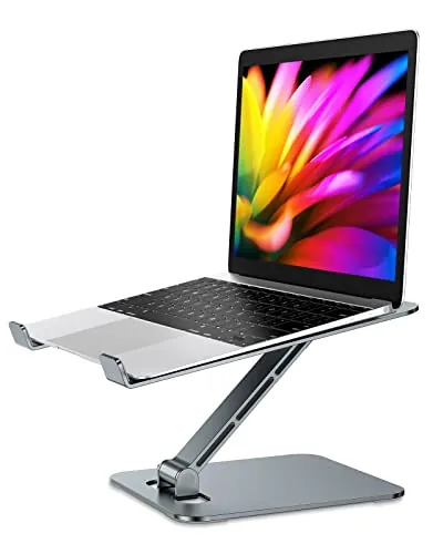 Babacom Soporte Portatil Mesa Plegable,Elevador Laptop Stand con Altura Ajustable,Soportes Libros Cocina,Soporte Mesa Ordenador Portátil de Aleación Aluminio Ventilado Compatible con MacBook PC 10-16"