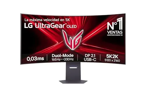 LG Monitor Ultragear Gaming 45GX950A-B - 45'', OLED, 5K2K, 165 Hz