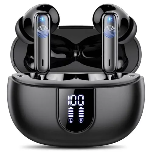 IKT AI Auriculares Traductor en Tiempo Real, Cascos Traductores 164 Idiomas, Auricular Inalámbrico Bluetooth 6.0, 3 en 1, 50H batería, IPX7, Traducción Simultánea para Viajes, Reuniones y Aprendizaje