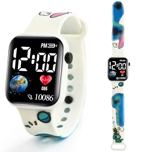 Mstnoixgc Reloj Digital Niños, Reloj Digital LED Niño, Relojs para Niños, Regalos Niño 5 6 7 8 9 10 11 Años