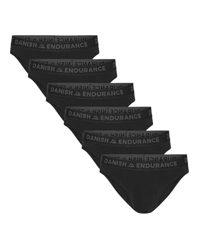DANISH ENDURANCE Canzoncillos Hombre Slip de Bambu, Slips Hombre Ultra Suave, Ropa Interior, Comodo, Sin Tag, Pack 6 Negro XXL