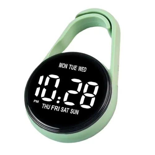Reloj de bolsillo digital con clip para llavero, pequeño dispositivo de cronometraje para mochilas y cinturón, reloj electrónico, llavero digital