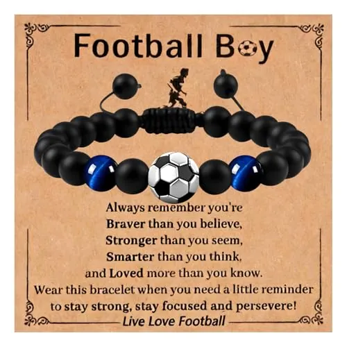 Vernisassize Pulseras de fútbol para Adolescentes y Hombres, Regalo para niños, para hijo, nieto, equipo, amigos, sobrino, hermano