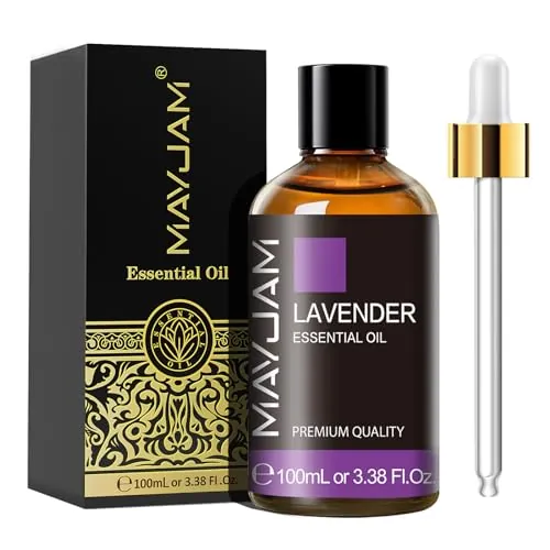 MAYJAM Aceite Esencial de Lavanda 100ml, Aceite de Lavanda para Difusor, Humidificador, Bricolaje, Hogar, Accesorios