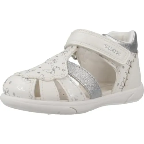 Geox - B SANDAL ZAPITO GIRL, Sandalia Bebé - Mädchen, White/Silver,
