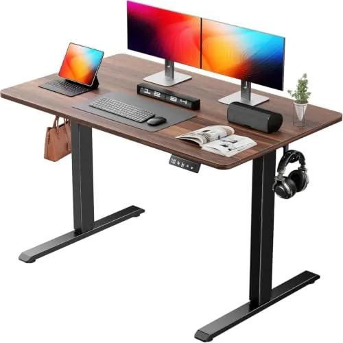 Raplink Escritorio Elevable Eléctrico, Mesa de Trabajo Ajustable en Altura, Mesa de Oficina en Casa con Tablero Ensamblado, 120 x 60 cm, para Trabajo, Redacción, Juegos