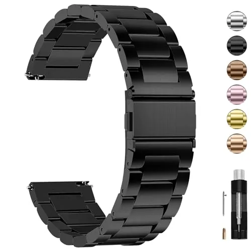 Fullmosa Correa de Reloj Para 22mm 20mm 18mm 24mm 16mm 19mm,Correa Metal Liberación Rápida,Pulsera Reloj de Acero Inoxidable para Hombres y Mujeres