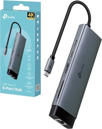 TP-Link UH9120C - 9-Port USB 3.0 Hub with Fast Charging, Data Transfer to 5Gbps, Power Adapter Included, Plug & Play, Compatible with Windows, macOS and Linux, Compact Design