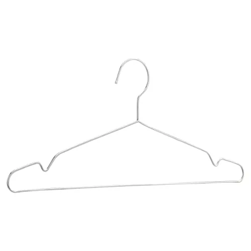 Amazon Basics Perchas de acero inoxidable, Paquete de 50, Cromado