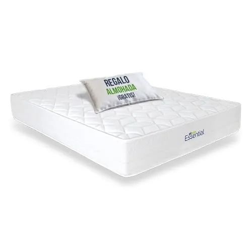 Matnature | Essential | Colchón Viscoelástico | Núcleo HR (High Resilience) Compactado | Reversible Verano-Invierno | Altura 24 cm | Regalo Almohada (90 x 190 cm)