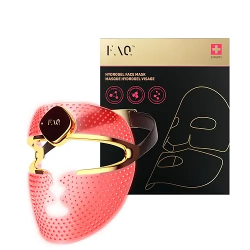 FAQ 202 Máscara facial LED + Mascarilla de colágeno Glass Skin, 5 uds.