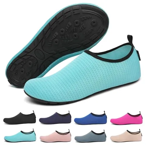 SAGUARO Escarpines Hombre Mujer Agua Zapatillas de Playa Secado Rápido Calzado de Agua Antideslizante Escarpines para Surf Buceo Rio Piscina Azul Cielo Gr.40/41