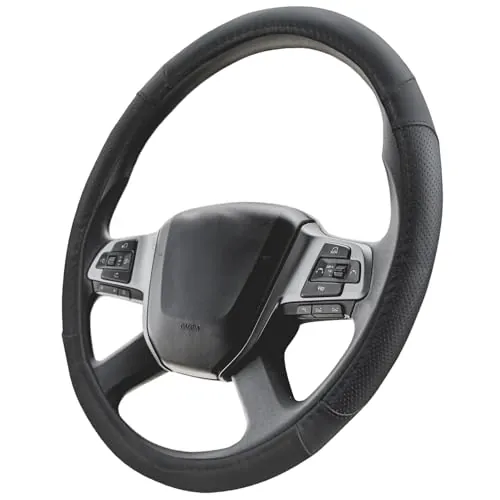 Upgrade4cars Funda Volante Camion 44-46 cm Universal Negro Poli-Piel | Cubre Furgoneta Accesorios Coche Interior Decoracion Cubierta | Ideas Regalos