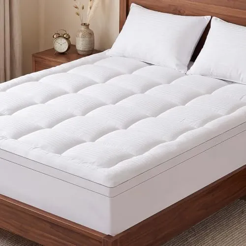 Topper 90x200cm, 1000 gsm de Microfibra, Sobrecolchon Suave y Transpirable