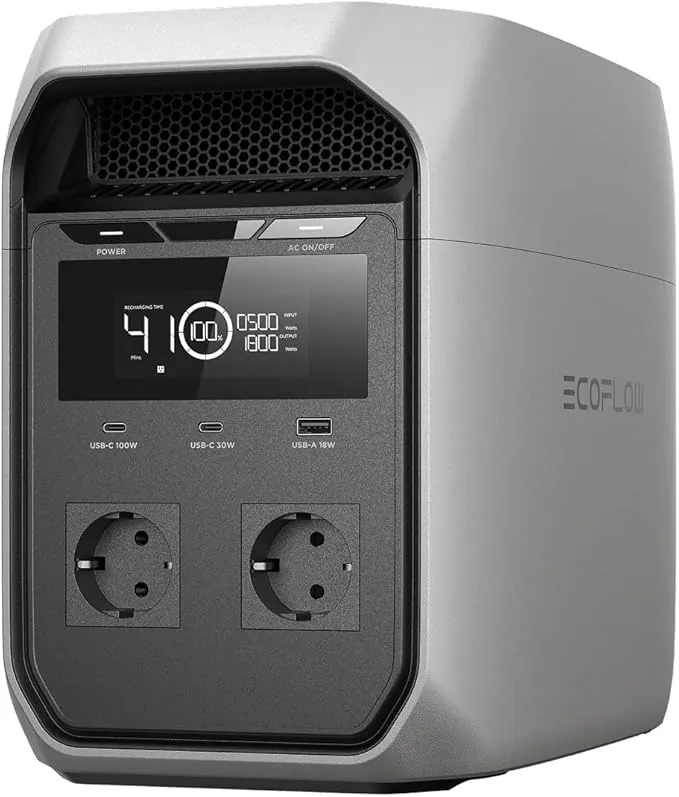 Estación de energía portátil EF ECOFLOW DELTA 3 Classic, batería LiFePO4 1024 Wh, salida CA 1800 W (Pico 3600 W), USB-C 100 W, carga rápida de 1 hora, generador solar para camping, caravanas y hogar