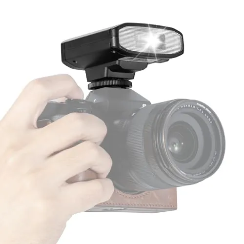 TARION Flash Fotográfico Speedlite Mini - GN13 Flash con Zapata Estándar Control Óptico S1 S2-22 Niveles Potencia Compatible Canon Nikon Sony Fuji Negro SL01 SOFTBEAM