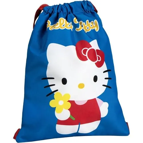 CERDÁ LIFE'S LITTLE MOMENTS Saquito Escolar Hello Kitty – Mochila Infantil Tipo Saco con Cordón Ajustable y Diseño de Hello Kitty, Práctica y Ligera, Actividades Escolares y Paseos Diarios