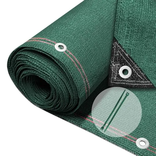 VOUNOT® Malla Sombreo y Ocultación 1.5×20m, Valla Privacidad 230 g/m² HDPE Protección UV, Red de Sombra con Bridas, para Jardín, Huerto, Balcón, Verde
