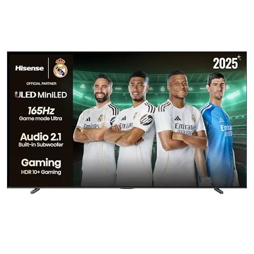 Hisense 100U7Q - Mini LED Smart TV, Quantum Dot Colour, Modo Juego de 165Hz, Subwoofer Integrado, Full Array Local Dimming, Dolby Vision IQ & Dolby Atmos