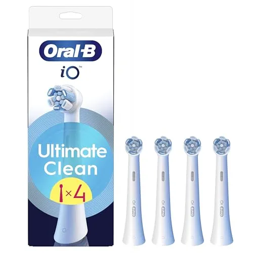Oral-B iO Ultimate Clean Recambios Originales, Blancos, Pack de 4